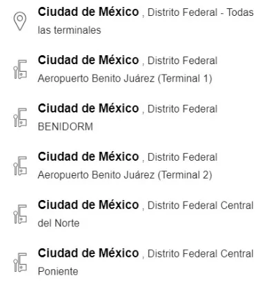 Comprar boletos de autobuses en línea 2 Paso 2